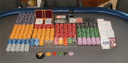 We use six stripe chips from Gamblers General Store.  The set numbers about 2000.