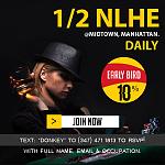 1/2 ‪#‎nlhe‬ ‪#‎poker‬ 4pm. 10% Early Bird. Have you registered yet? Text "Donkey" to 3474711813 w/full name, email & occupation for...