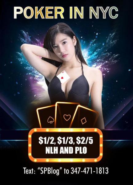 $1/3 NLH POKER
💵 20% New Player bonus 💵 Text “SPBlog” to 347-471-1813 with full name, email & occupation to Join the action.